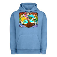 Pigment Pebble Blue coconut drink with sunglasses Urban Hoodie - Jasminsmagicworld