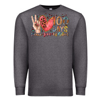 Charcoal Heather peace love 100 days of school Premium Sweatshirt - RacoonDesign