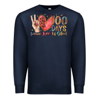 Navy peace love 100 days of school Premium Sweatshirt - RacoonDesign
