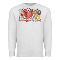 Oatmeal Heather peace love 100 days of school Premium Sweatshirt - RacoonDesign