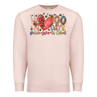 Pale Pink peace love 100 days of school Premium Sweatshirt - RacoonDesign