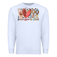 White peace love 100 days of school Premium Sweatshirt - RacoonDesign
