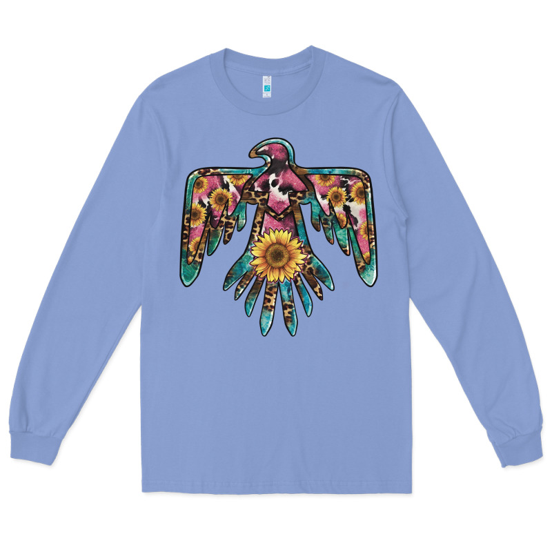 Pinky Western Sunflower Thunderbird Long Sleeve Tee by BarkalooDesign | Teevron