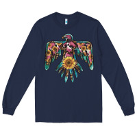 Navy pinky western sunflower thunderbird Long Sleeve Tee - BarkalooDesign