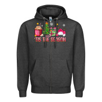 'tis The Season Pink Christmas Zipper Hoodie | Teevron
