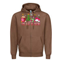 Chestnut 'tis the season pink christmas Zipper Hoodie - Zillion Design Studio