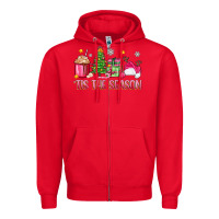 Red 'tis the season pink christmas Zipper Hoodie - Zillion Design Studio