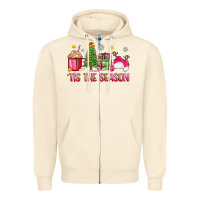 Sandshell 'tis the season pink christmas Zipper Hoodie - Zillion Design Studio
