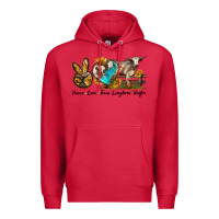 Cardinal peace love longhorn heifer Premium Hoodie - LillyAllenDesigns