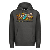 Charcoal Heather peace love longhorn heifer Premium Hoodie - LillyAllenDesigns
