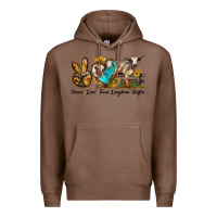 Chestnut peace love longhorn heifer Premium Hoodie - LillyAllenDesigns