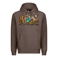 Coffee peace love longhorn heifer Premium Hoodie - LillyAllenDesigns