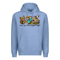 Colony Blue peace love longhorn heifer Premium Hoodie - LillyAllenDesigns