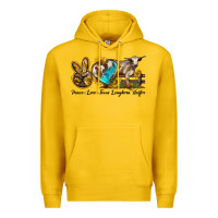 Lemon peace love longhorn heifer Premium Hoodie - LillyAllenDesigns