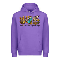 Purple peace love longhorn heifer Premium Hoodie - LillyAllenDesigns