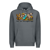Rock peace love longhorn heifer Premium Hoodie - LillyAllenDesigns