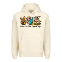 Sandshell peace love longhorn heifer Premium Hoodie - LillyAllenDesigns