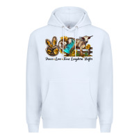 White peace love longhorn heifer Premium Hoodie - LillyAllenDesigns