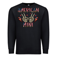 Black american mini Premium Sweatshirt - CowhideDigitalArt