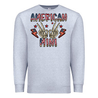 Heather Grey american mini Premium Sweatshirt - CowhideDigitalArt