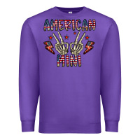 Purple american mini Premium Sweatshirt - CowhideDigitalArt