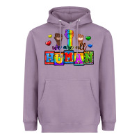 Lavender we are all human Heavyweight Hoodie - Zillion Design Studio