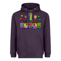 Plum we are all human Heavyweight Hoodie - Zillion Design Studio
