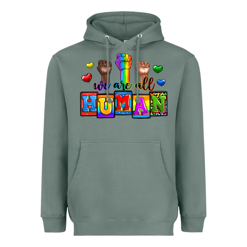 We Are All Human Heavyweight Hoodie by Zillion Design Studio | Teevron
