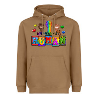 Toasted Coconut we are all human Heavyweight Hoodie - Zillion Design Studio