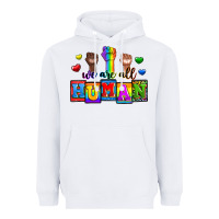 White we are all human Heavyweight Hoodie - Zillion Design Studio