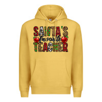 Antique Gold santa's favorite teacher Premium Hoodie - Jasminsmagicworld