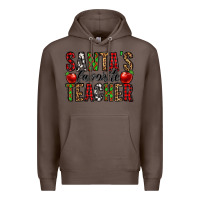 Coffee santa's favorite teacher Premium Hoodie - Jasminsmagicworld