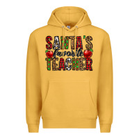 Mustard santa's favorite teacher Premium Hoodie - Jasminsmagicworld
