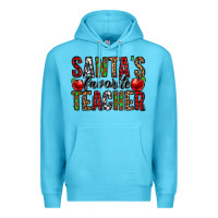 Ocean Blue santa's favorite teacher Premium Hoodie - Jasminsmagicworld