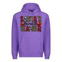 Purple santa's favorite teacher Premium Hoodie - Jasminsmagicworld