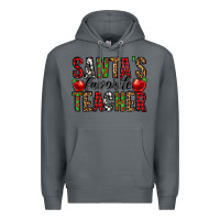 Rock santa's favorite teacher Premium Hoodie - Jasminsmagicworld
