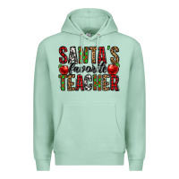 Seafoam santa's favorite teacher Premium Hoodie - Jasminsmagicworld