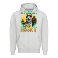 Dove Grey life is better with a husky Zipper Hoodie - texasbilliewilder