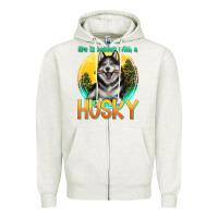 Oatmeal Heather life is better with a husky Zipper Hoodie - texasbilliewilder