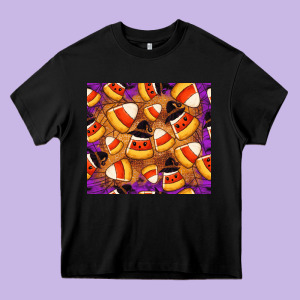 Candy Pattern Heavy Core Tee Designed By Cowhidedigitalart