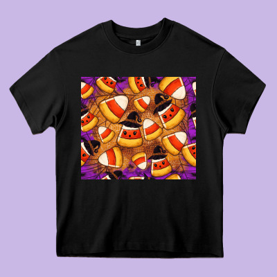 Candy Pattern Heavy Core Tee Designed By Cowhidedigitalart