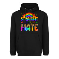 Black straight against hate Heavyweight Hoodie - Zillion Design Studio