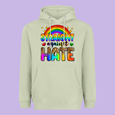 Straight Against Hate Heavyweight Hoodie Designed By Zillion Design Studio