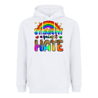 White straight against hate Heavyweight Hoodie - Zillion Design Studio