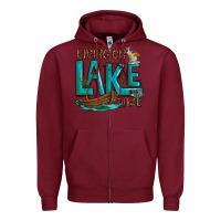 Burgundy living on lake time Zipper Hoodie - texasbilliewilder