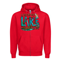 Red living on lake time Zipper Hoodie - texasbilliewilder