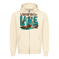 Sandshell living on lake time Zipper Hoodie - texasbilliewilder