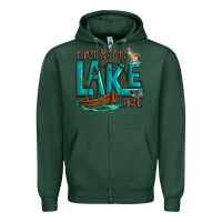 Sports Green living on lake time Zipper Hoodie - texasbilliewilder