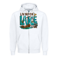 White living on lake time Zipper Hoodie - texasbilliewilder