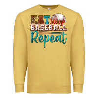 Antique Gold eat sleep baseball repeat Premium Sweatshirt - HRA Design Shop